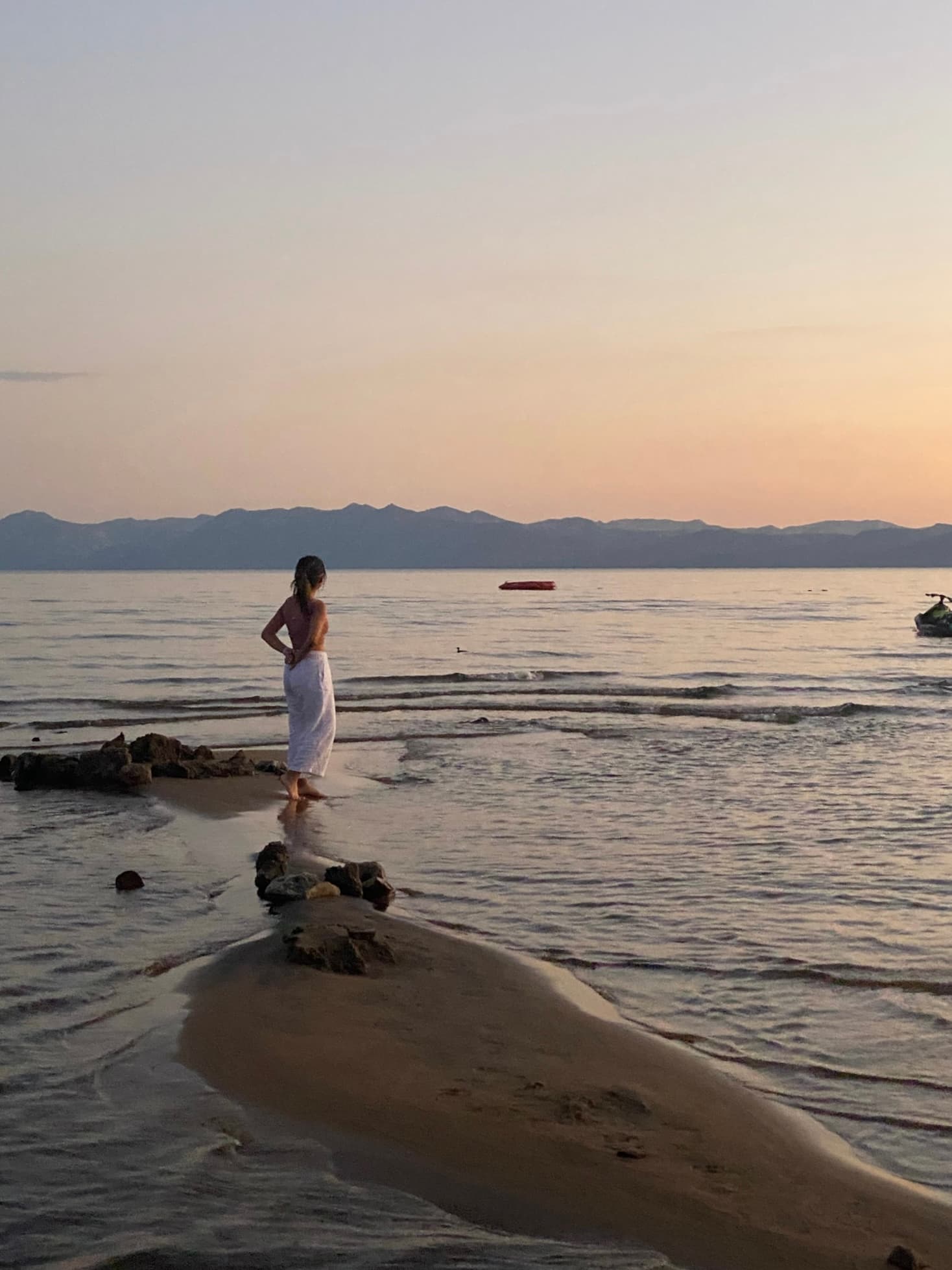Sunset by the water