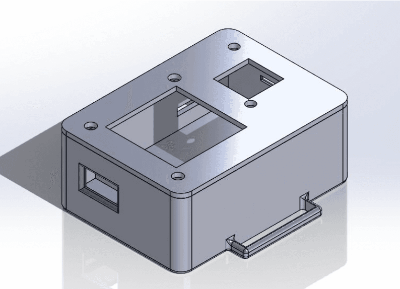 CAD render of the wearable enclosure